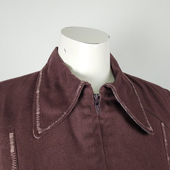 Solola Brown Cotton Zip Up Jacket Size M/L - Picture 2 of 9